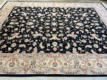 8'9"x11'6" Hand-Knotted Wool & Silk Blend Oriental Rug