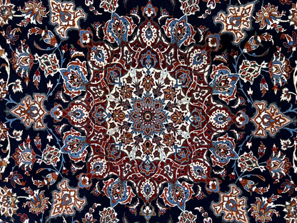 7'9"x12'8" Extra Fine Hand-Knotted Wool & Silk Isfahane Seirafian Rug