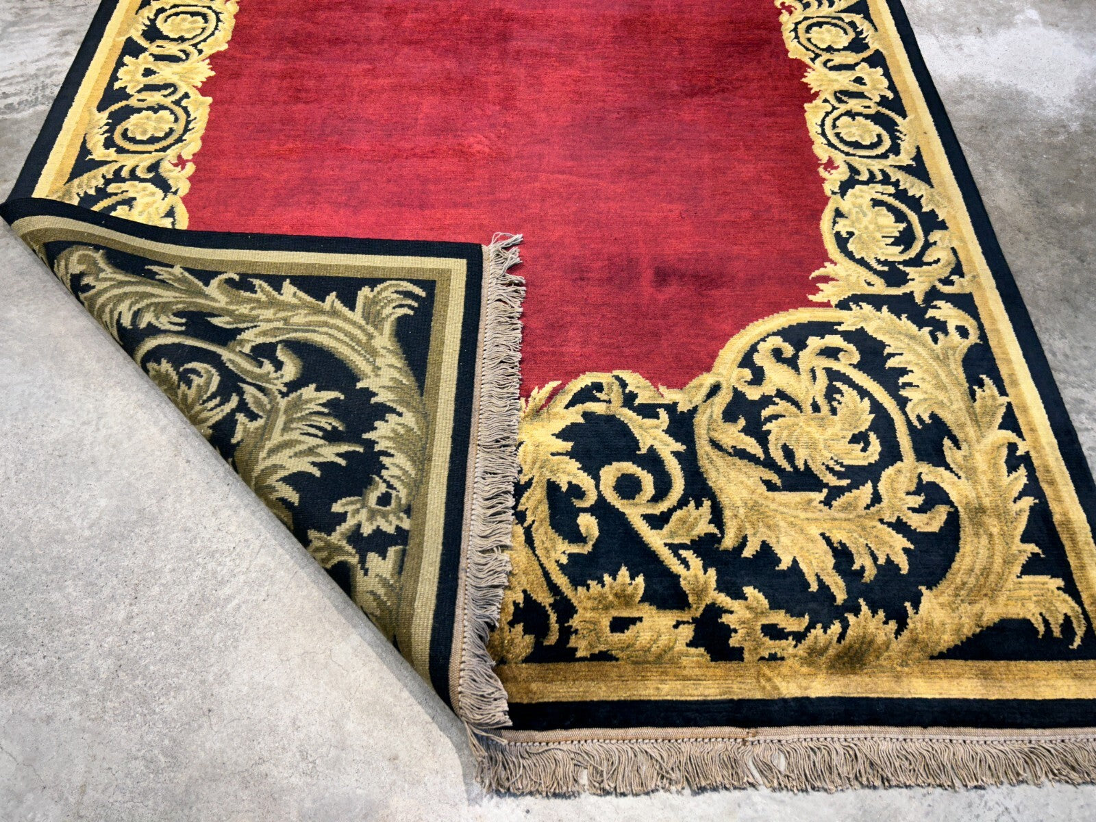 5'11"x8'8'' Hand-Knotted 100% Lamb Wool Pile Tibetan Area Rug - Area Carpet