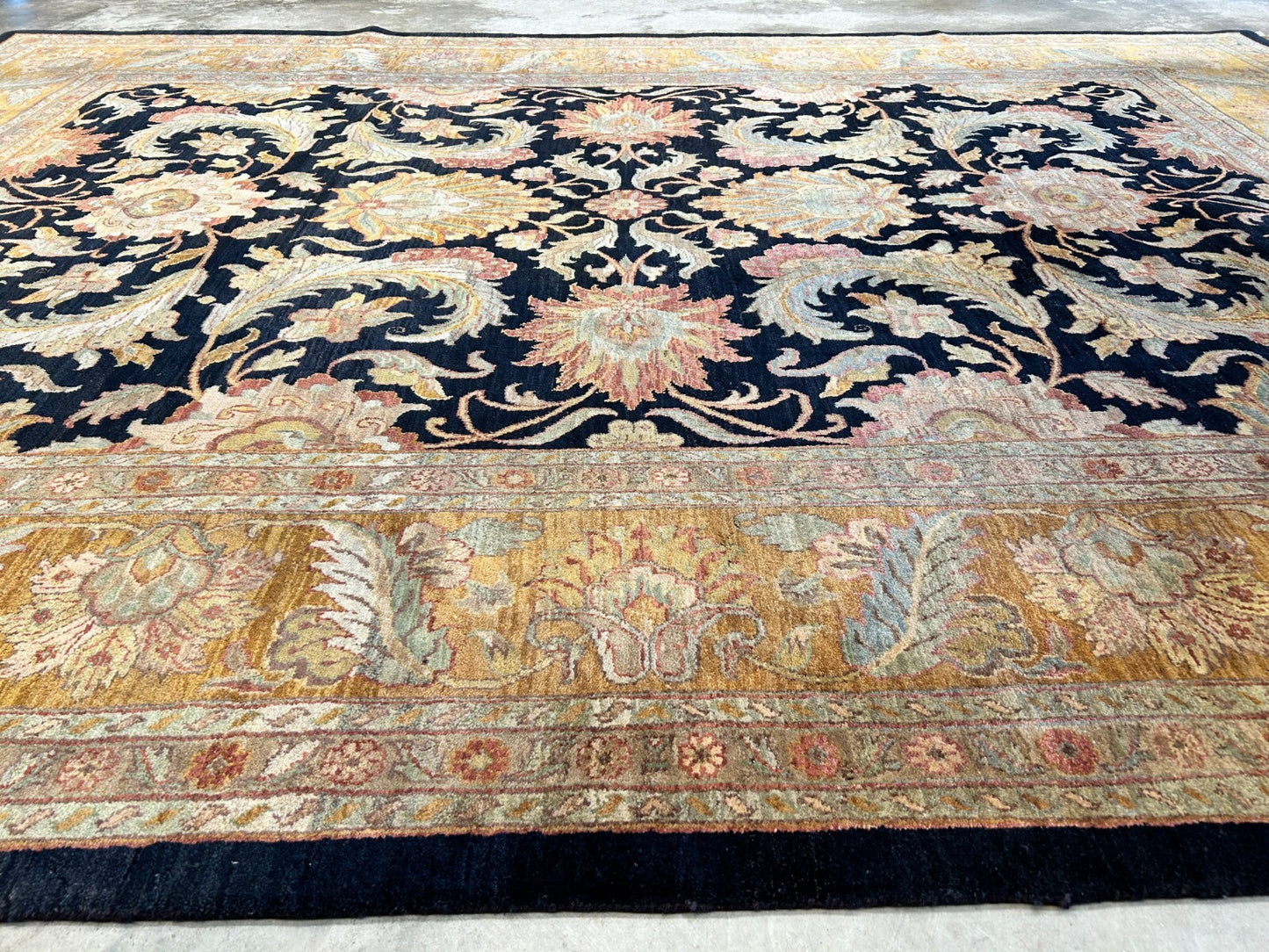 9' x 12' Hand-Knotted 100% Wool Carpet - Indian Agra Area Rug