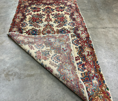 2'11"x5'1" Antique Hand-Knotted 100% Wool Pile Kermane Area Rug - Carpet
