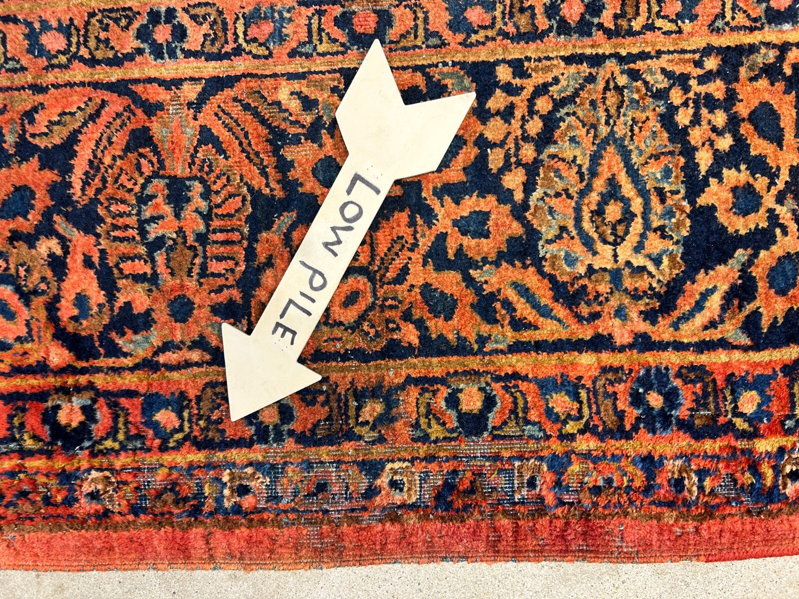 9'3"x12'7" Antique Fine Lamb Wool Sarouke Rug Hand-knotted Carpet