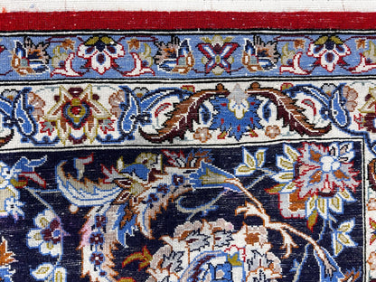 8'1"x11'6" Extra Fine Hand-Knotted Wool & Silk Isfahane Rug