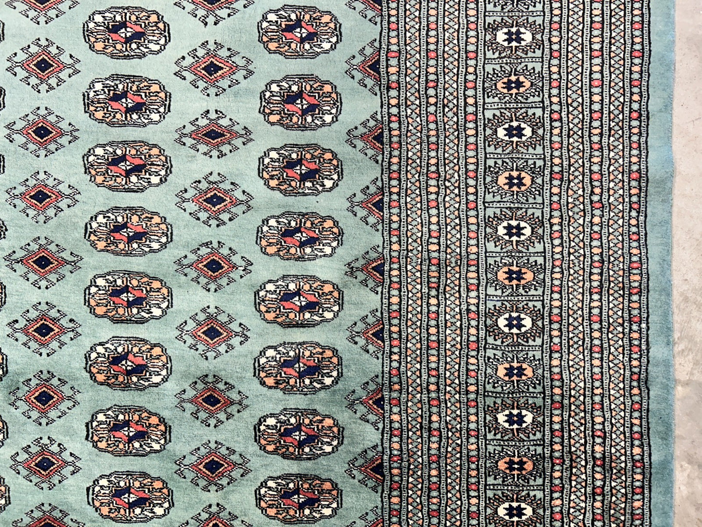 9'2"x12'2" Hand-Knotted 100% Wool Pile Bokhara Design Carpet - Area Rug