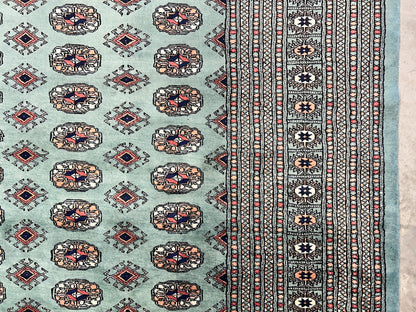 9'2"x12'2" Hand-Knotted 100% Wool Pile Bokhara Design Carpet - Area Rug