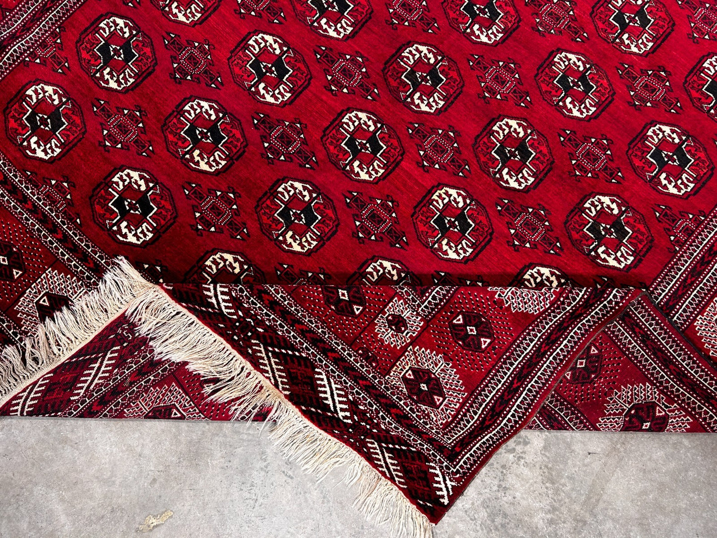 7'6" x 11'5'' Hand-Knotted 100% Wool Pile Turkamane Area Rug - Carpet