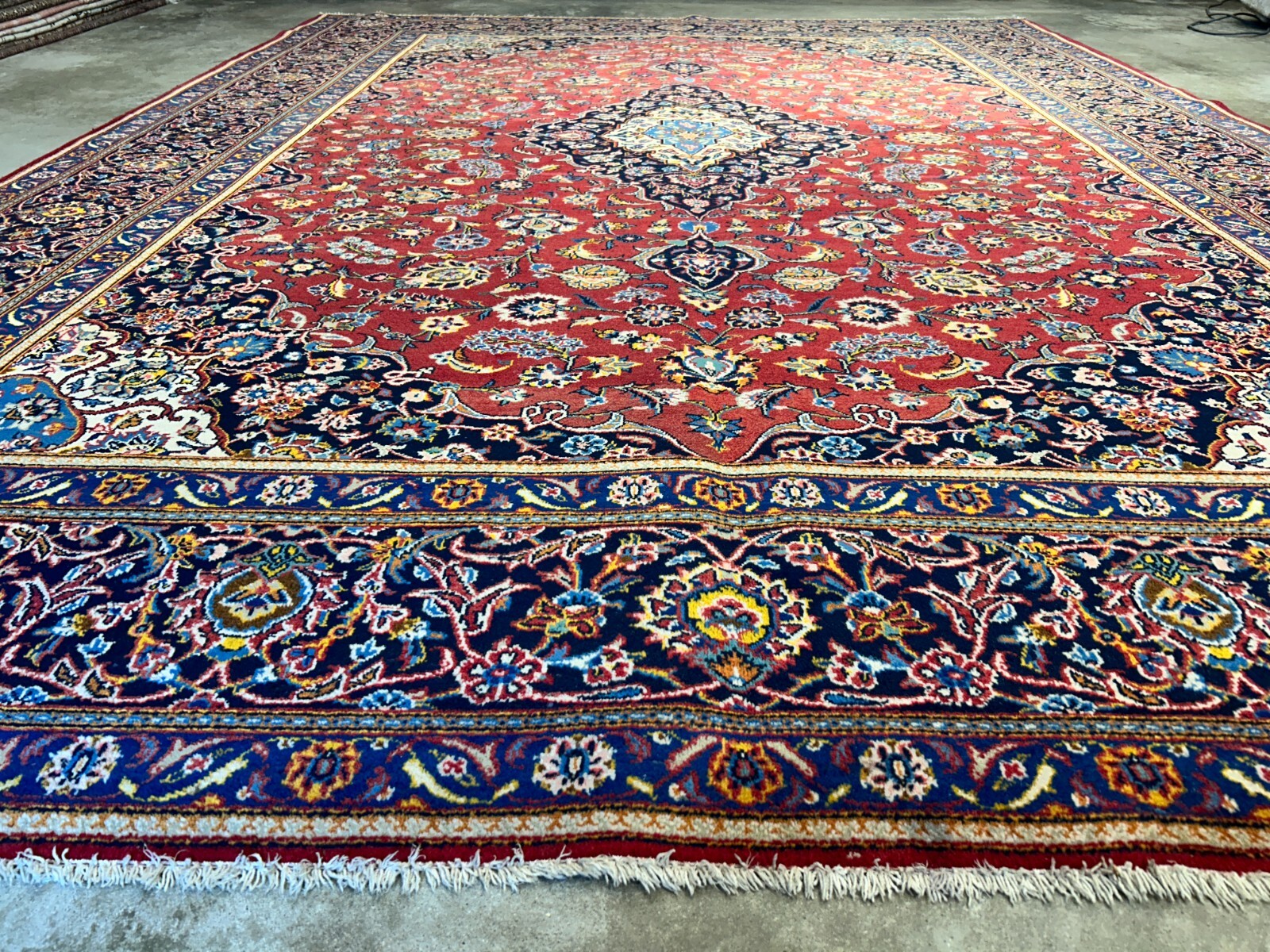 8'11"x12'4" Hand-Knotted 100% Wool Pile Kashane Rug