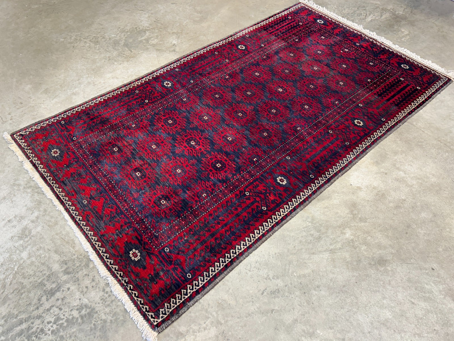 3'8"x6'7" Hand-Knotted 100% Wool Pile Balouchi Area Rug - Carpet