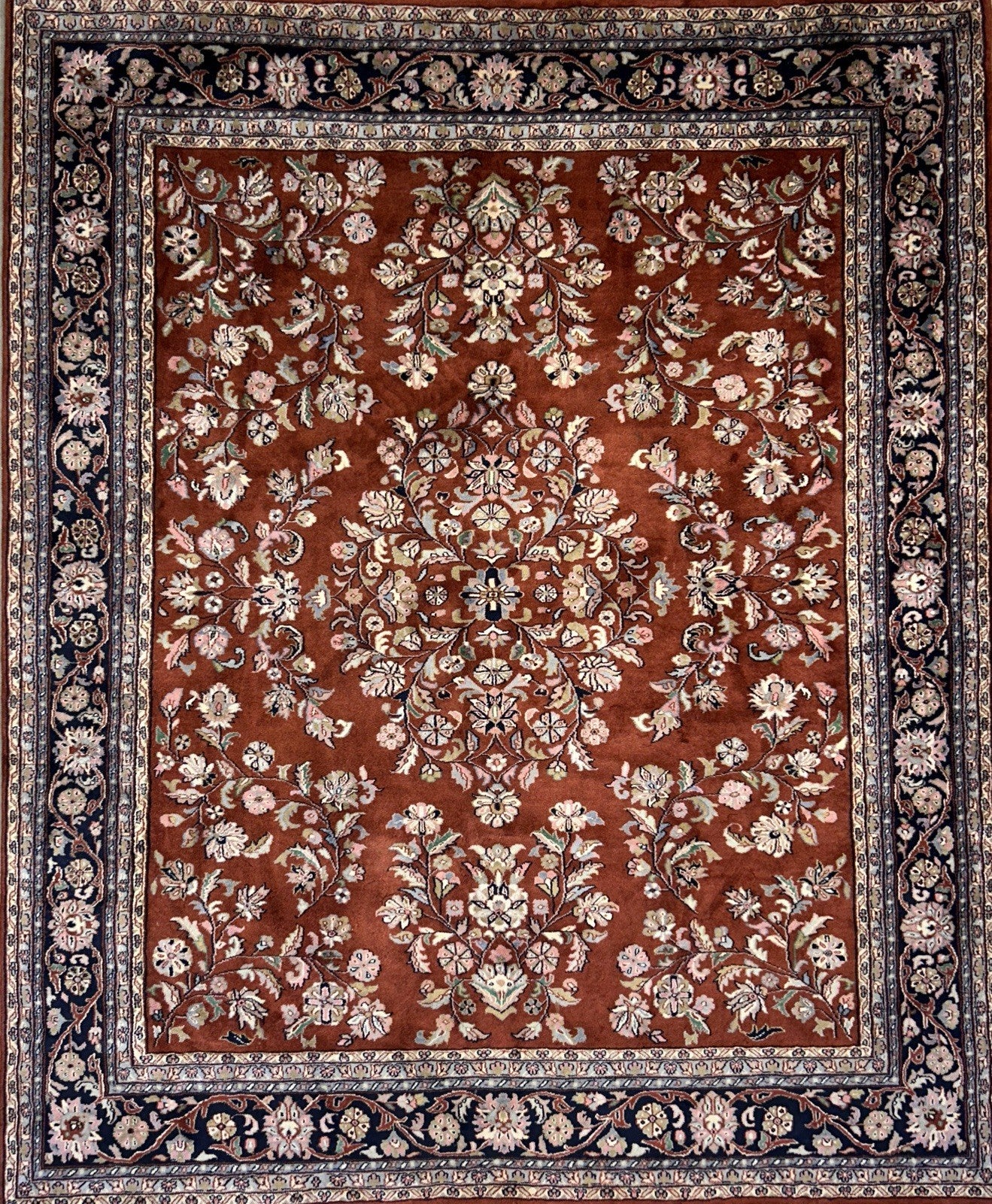 8’1”x9’11” Hand-Knotted 100% Wool Pile Oriental Area Rug - Carpet