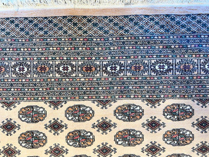 9'3"x12'6" Hand-Knotted 100% Wool Pile Bokhara Rug