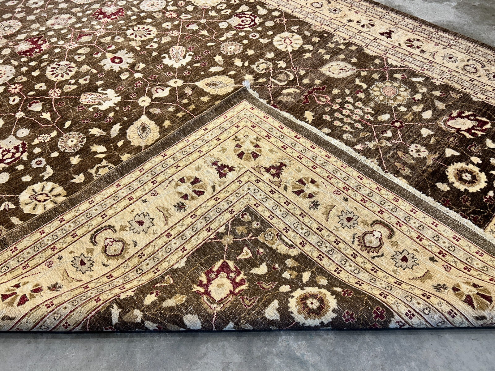 9'3"x12' Hand-Knotted 100% Wool Pile Agra Design Carpet - Area Rug