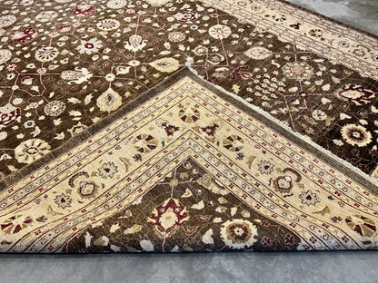 9'3"x12' Hand-Knotted 100% Wool Pile Agra Design Carpet - Area Rug
