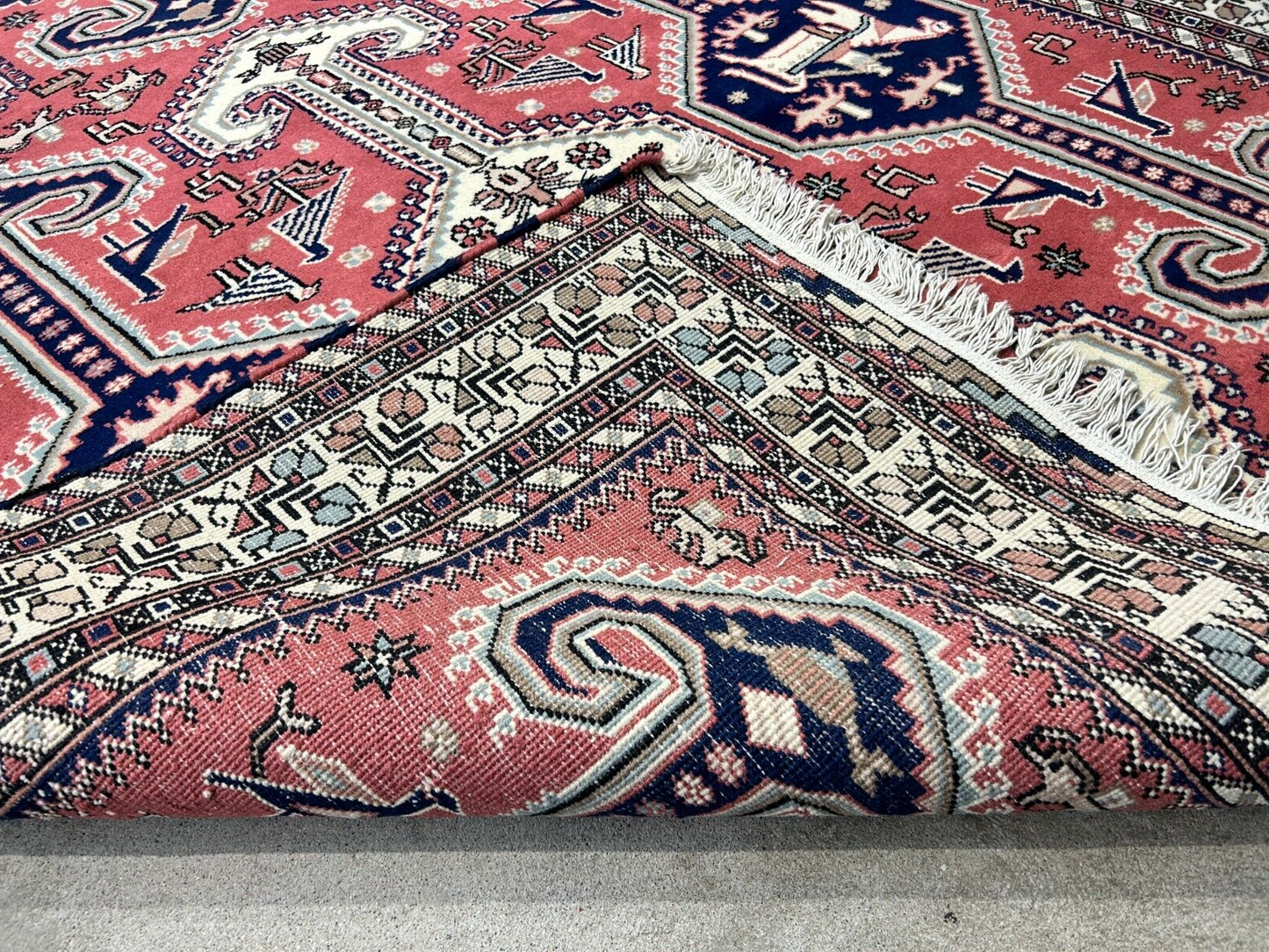 6'2"x9'0" Hand-Knotted 100% Wool Pile Indian Serapi Carpet - Area Rug