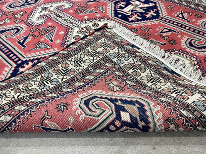 6'2"x9'0" Hand-Knotted 100% Wool Pile Indian Serapi Carpet - Area Rug