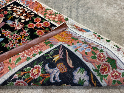 2'x3'3" Fine Hand-Knotted Wool & Silk Tabrize Rug