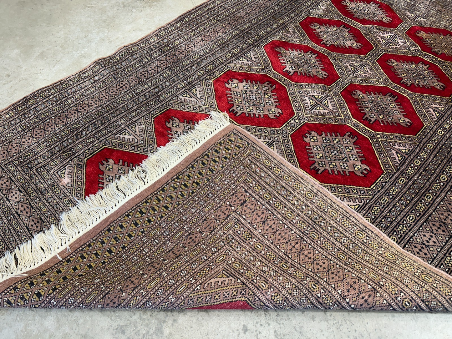 4'2"x6'4" Hand-Knotted 100% Wool Pile Bokhara Area Rug - Carpet