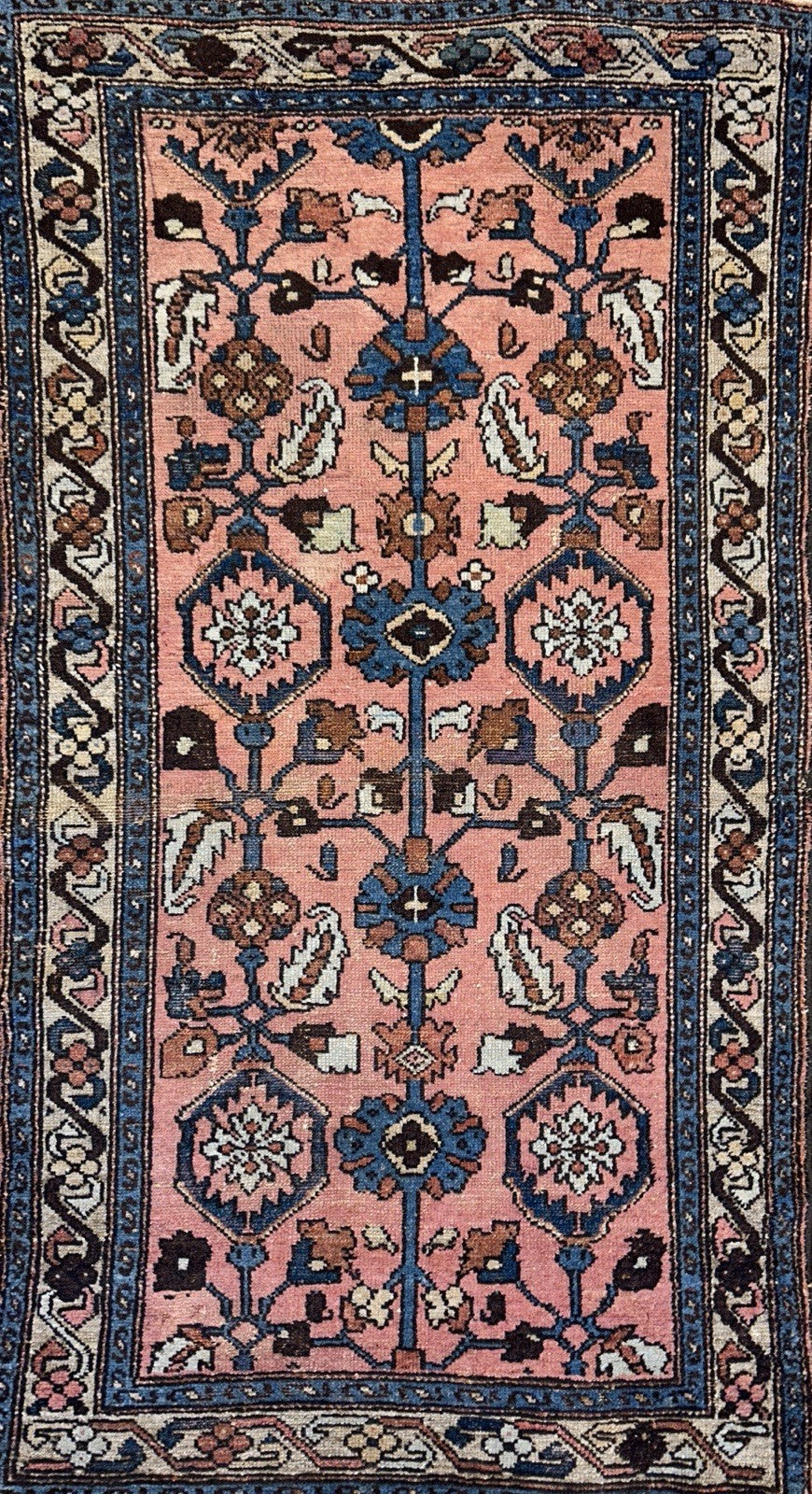 3’3”x6’ Antique Hand-Knotted 100% Wool Pile Hamadane Area Rug - Carpet