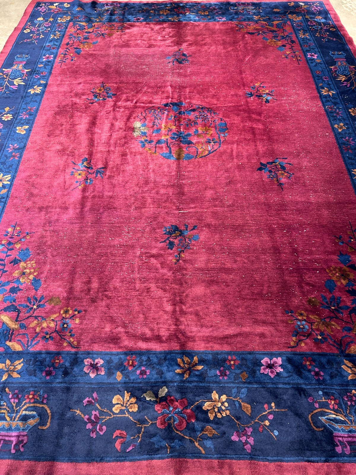 9'x12' Collector Antique Hand-Knotted 100% Wool Pile Art Deco Nichols Rug