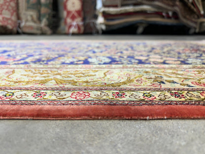 3'3"x4'11" Exquisite Extra-Fine Hand-Knotted 100% Silk Tree of Life Area Rug