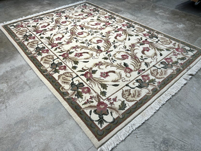 6'x9' Hand-Knotted 100% Wool Pile Art Deco Carpet - Area Rug