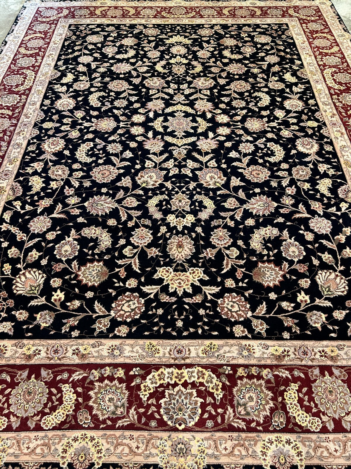 8'6"x11'6" Hand-Knotted Wool & Silk Pile Sinopersian Carpet - Area Rug