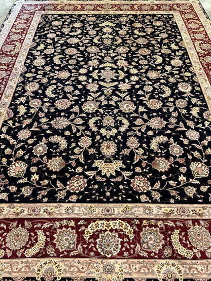8'6"x11'6" Hand-Knotted Wool & Silk Pile Sinopersian Carpet - Area Rug