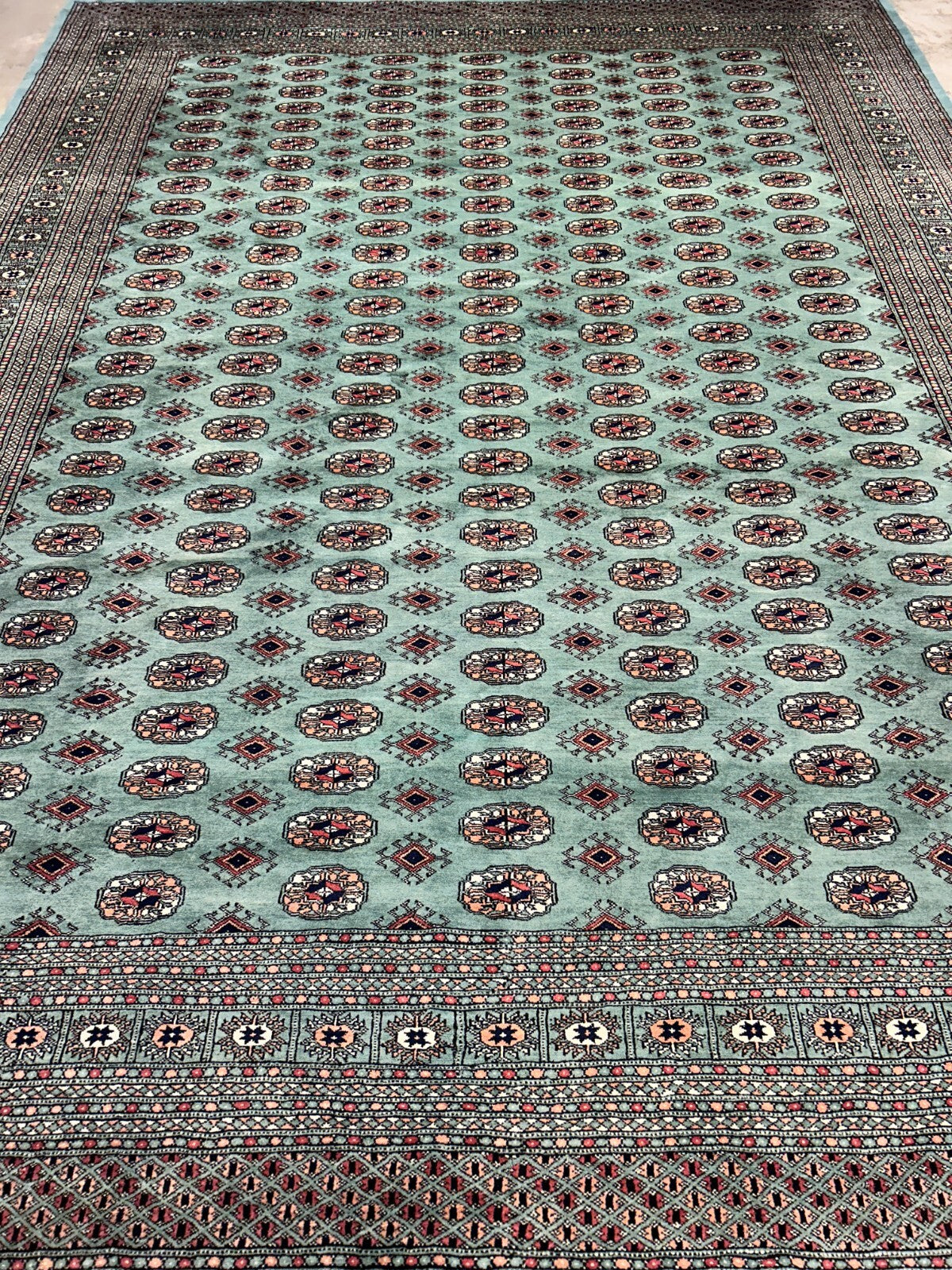 9'2"x12'2" Hand-Knotted 100% Wool Pile Bokhara Design Carpet - Area Rug