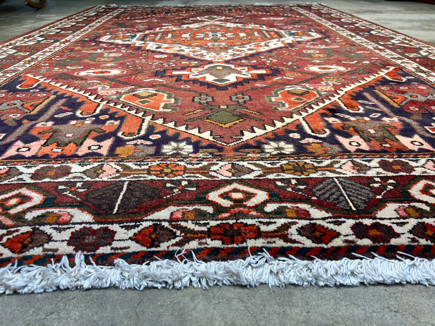 6'5"x9'9" Hand-Knotted 100% Wool Pile Bakhtiarie Carpet - Area Rug