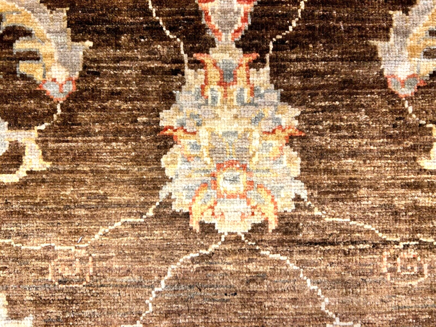 6'3"x9'7" Hand-Knotted 100% Wool Pile Peshawar Carpet - Area Rug