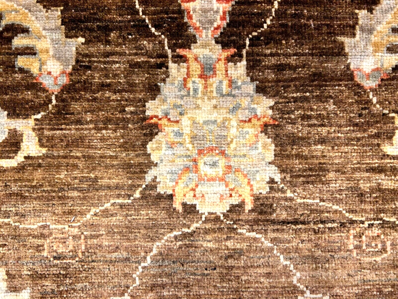 6'3"x9'7" Hand-Knotted 100% Wool Pile Peshawar Carpet - Area Rug