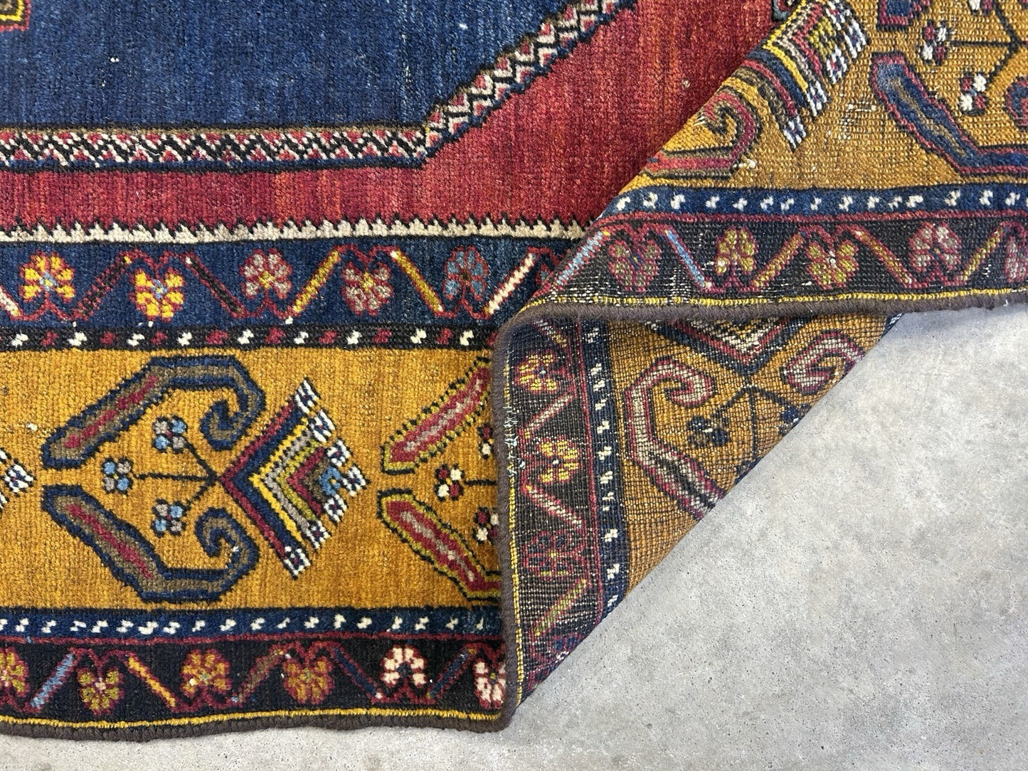 4'2"x8'1" Antique Hand-Knotted 100% Wool Pile Kazak Caucasian Area Rug - Carpet