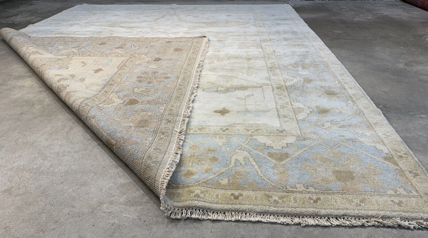 8'x10' Hand-Knotted 100% Lamb Wool Oushak Carpet - Area Rug