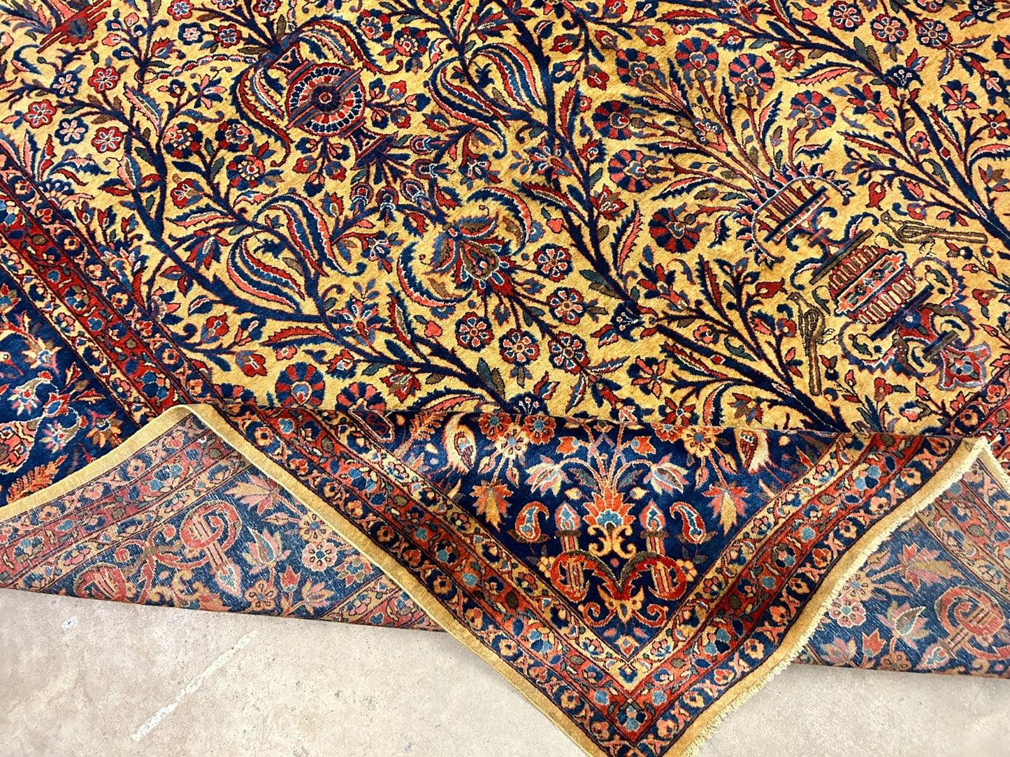 8'8"x11'9" Collector Antique 100% Wool Pile Sarouke Rug