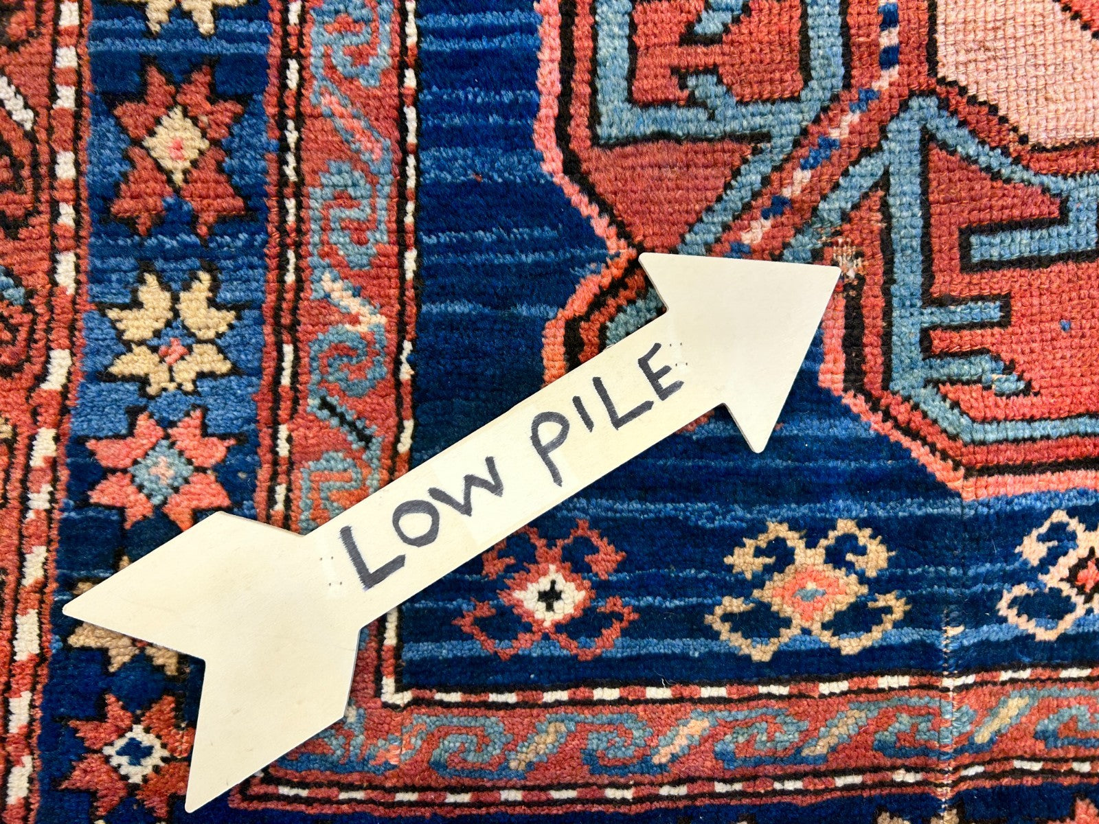 Collector Item - 4'1"x7'3" Antique Hand-Knotted 100% Wool Pile Russian Kazak Rug