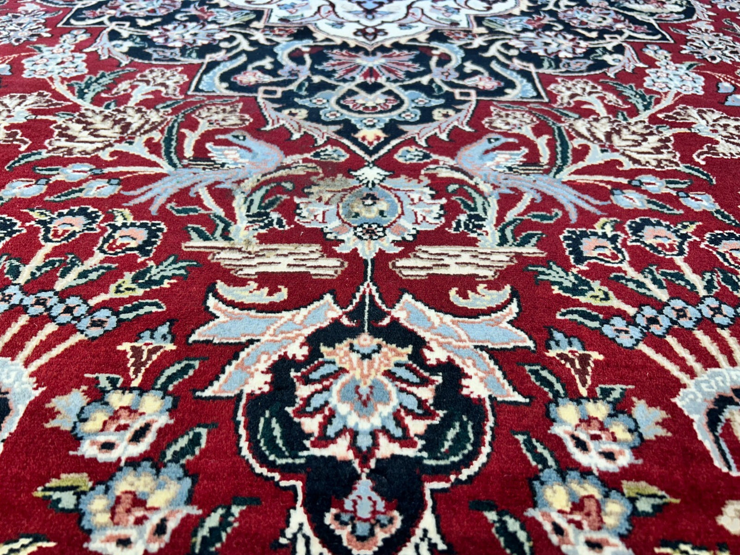9'1"x12'4" Hand-Knotted 100% Wool Pile Oriental Rug