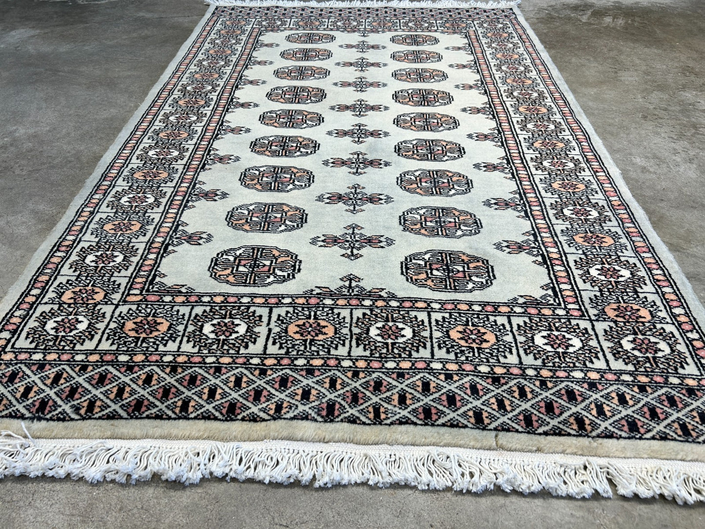 3'1"x4'9" Hand-Knotted 100% Wool Pile Bokhara Rug
