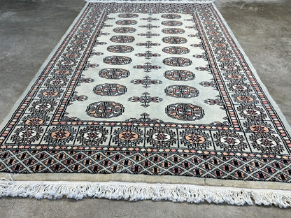 3'1"x4'9" Hand-Knotted 100% Wool Pile Bokhara Rug