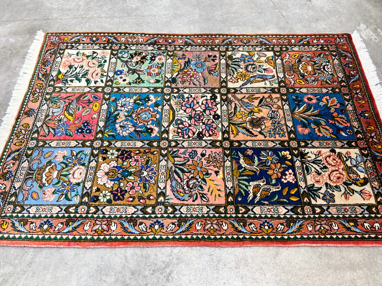 3'5"x5'2" Hand-Knotted 100% Lamb Wool Bakhtiarie Carpet - Area Rug