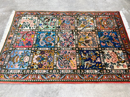 3'5"x5'2" Hand-Knotted 100% Lamb Wool Bakhtiarie Carpet - Area Rug