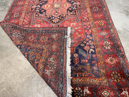 Collector  Item - 4'3"x7'7" Antique Fine 100%  Wool Pile Bidjare Area Rug