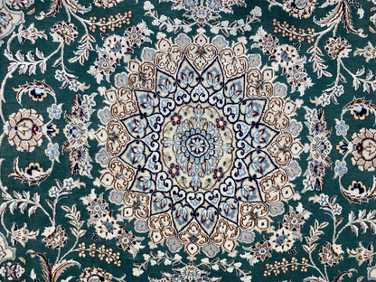 3'8"x4'10'' Hand-Knotted Very Fine Silk & Wool Naine Area Rug