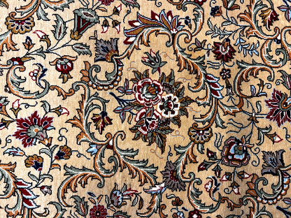 7'x11'6" Very Fine Hand-Knotted Wool & Silk Qume Rug