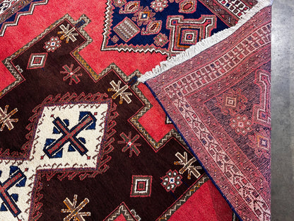 5'6" x 7'9" Hand-Knotted 100% Wool Hamadane Area Rug