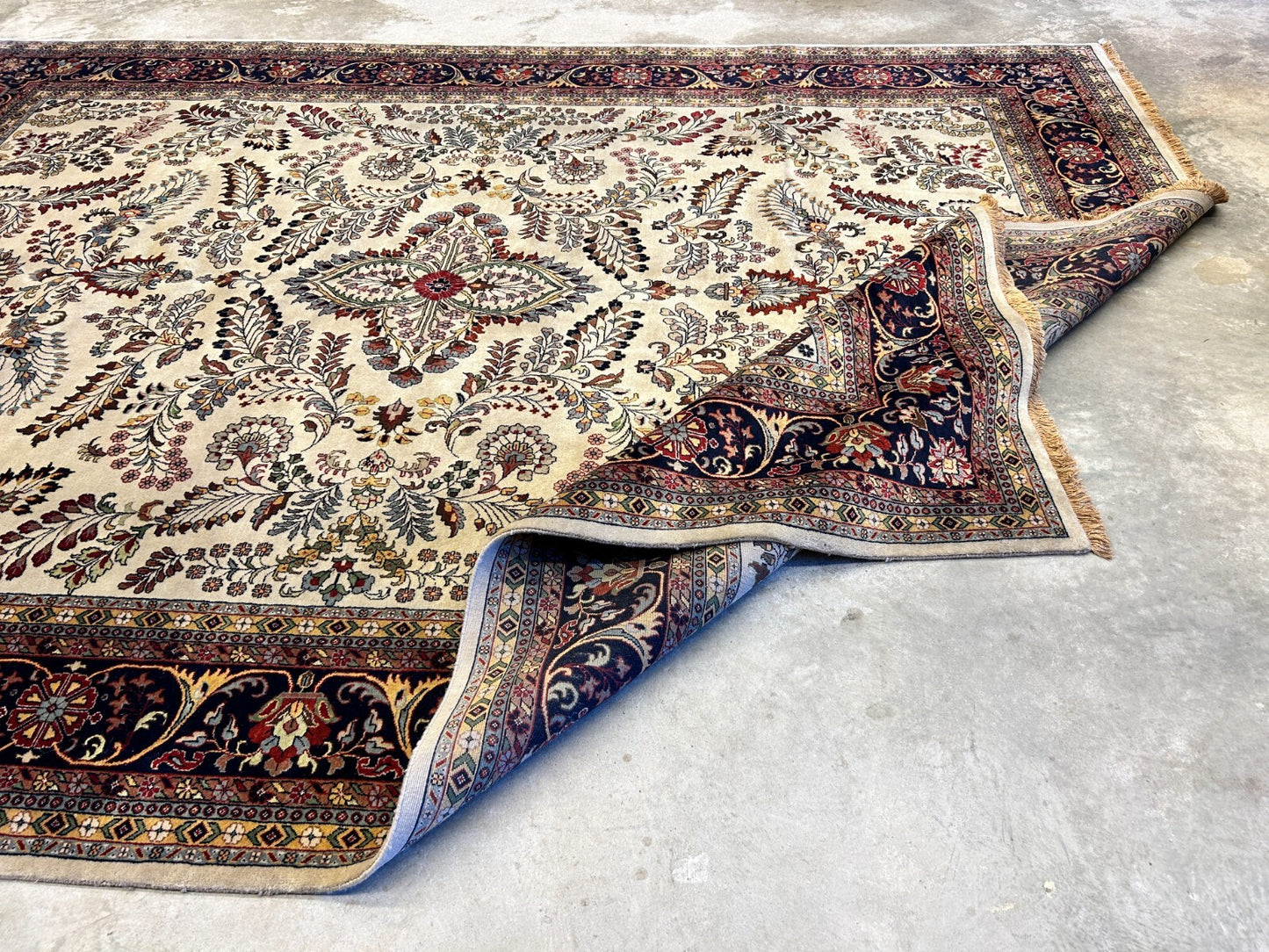 8'8"x11'8" Hand-Knotted 100% Lamb Wool Sarouke Design Carpet - Area Rug