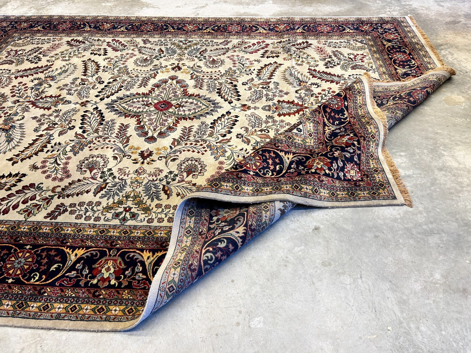 8'8"x11'8" Hand-Knotted 100% Lamb Wool Sarouke Design Carpet - Area Rug