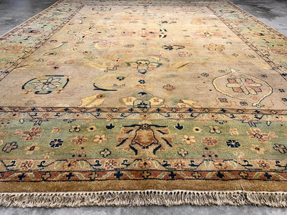 9'x12' Hand-Knotted 100% Wool Pile Hamadane Design Carpet - Area Rug