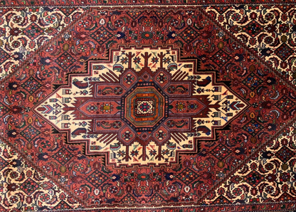4'2"x6'6" Hand-Knotted 100% Wool Pile Bijare Gholtoghe Carpet - Area Rug