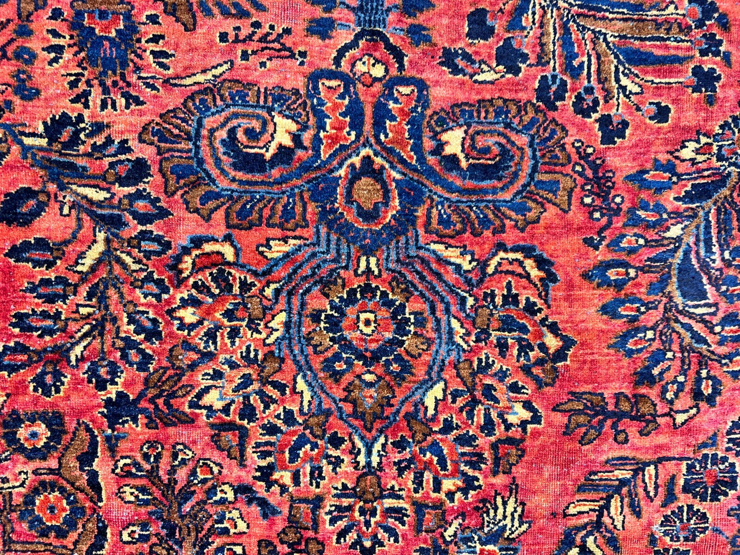 9'2"x11'4" Antique Fine Lamb Wool Sarouke Mohajeran Rug Hand-knotted Carpet