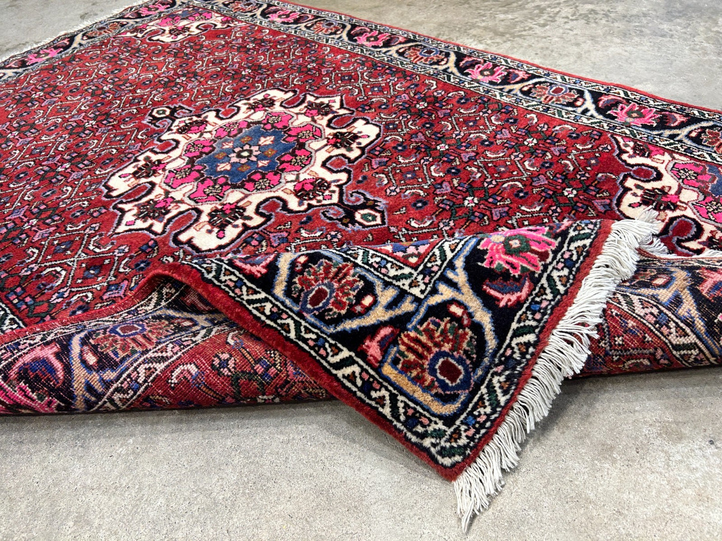 3'7"x5'3" Hand-Knotted 100% Wool Pile Persiane Tribal Bijare Rug