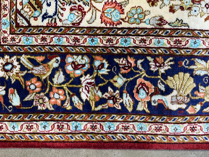 3'3"x5' Exquisite Fine Hand-Knotted 100% Silk Qume Area Rug